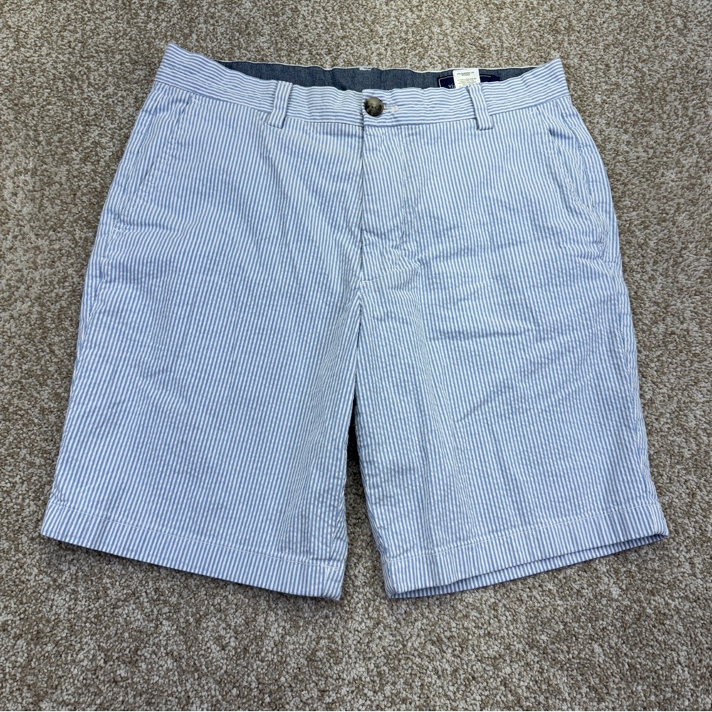 Vineyard Vines Seersucker Men's Blue Striped Breaker Shorts Size 30 - Picture 1 of 14